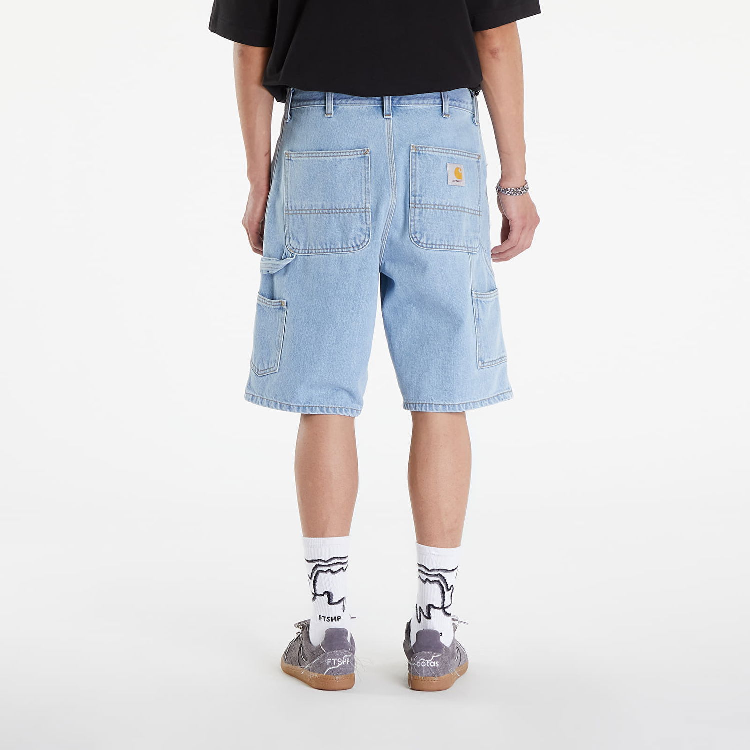 Nohavice a džínsy Carhartt WIP Single Knee Short Blue Modrá | I032026_01_A3, 1