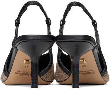 Tenisky a topánky Max Mara Raffia-Effect Fabric Slingback Heels Béžová | 2414521312600, 1
