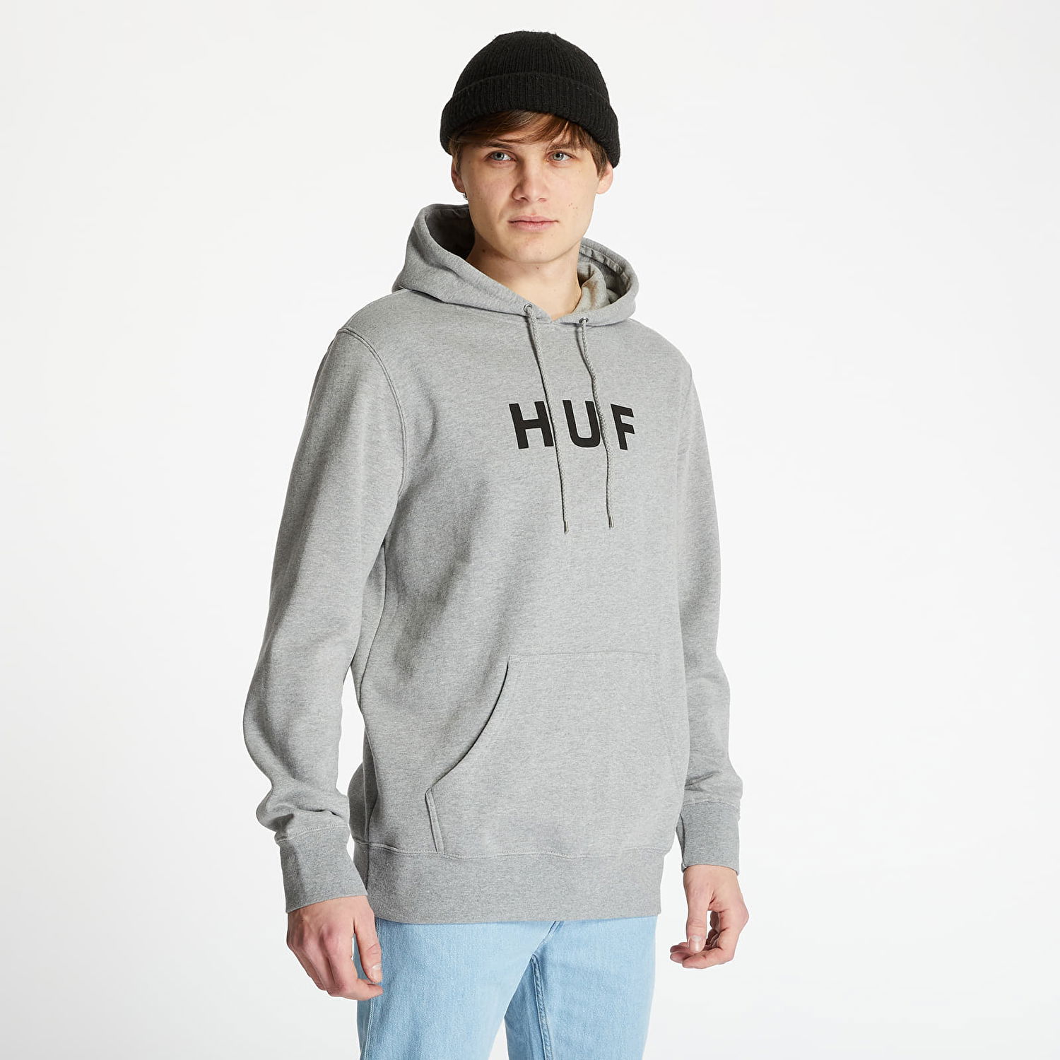 Mikina HUF Essentials OG Logo Hoodie Šedá | PF00099 grey heather, 0