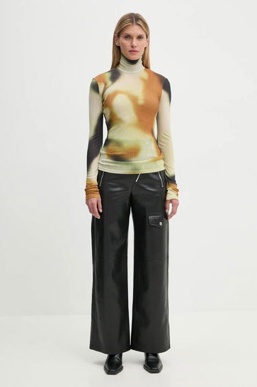 Tričko Nanushka HARRI Printed Turtleneck Top Béžová | NW24FWTP33076, 1