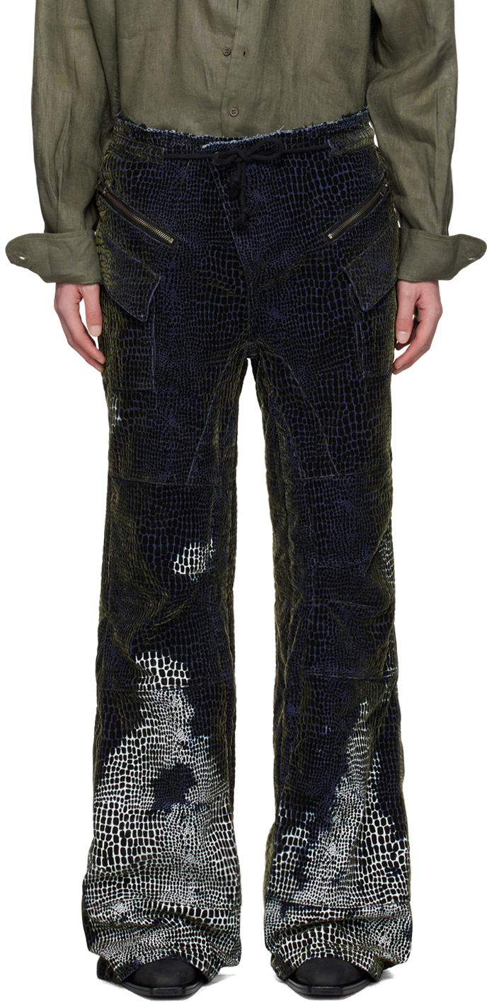 Nohavice Ottolinger Ottolinger Flocked Velvet Printed Drawstring Lounge Pants Zelené | 1705302, 0