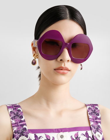 Náušnice Dolce & Gabbana Dolce & Gabbana Logo Clip-on Earrings with Amethyst Crystals Fialová | WER6M4W1111ZOO00, 1