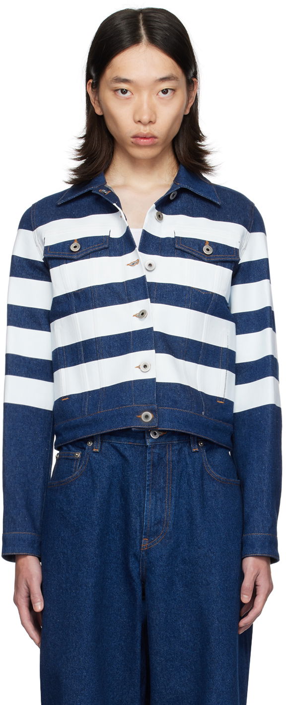Bunda Jean Paul Gaultier Gaultier 'The Marinière' Striped Denim Jacket Navy | 24/30-F-VE071IP-D017-5501, 0