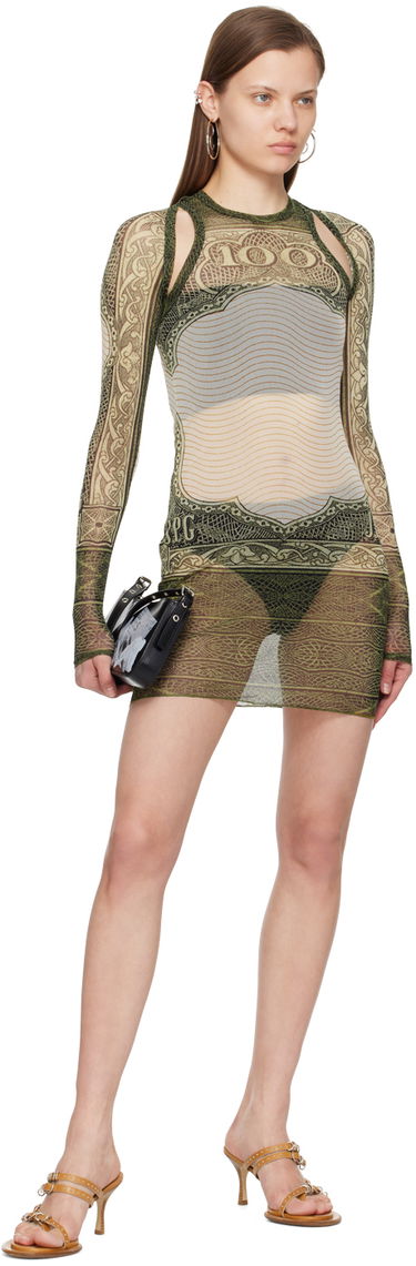 Šaty Jean Paul Gaultier Jean Paul Gaultier 'The Cartouche' Mesh Tunic Zelené | 24/25-F-TO126-T515-400300156, 3
