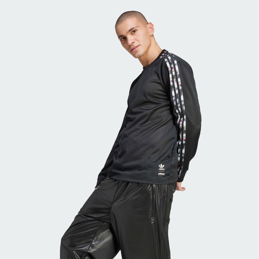 Tričko adidas Performance Pride Mesh 3-Stripes Long Sleeve Čierna | IZ4893