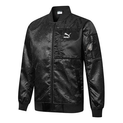 Bomber bunda Puma Paisley Logo Aviator Jacket Čierna | 534971-01