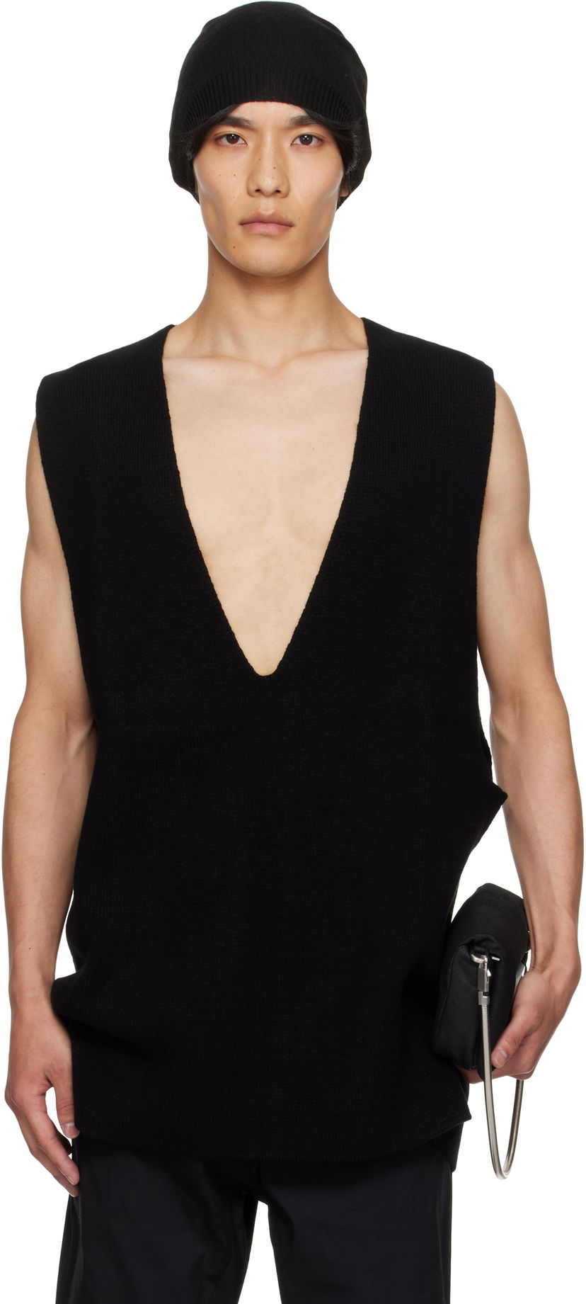 Tielko Rick Owens Rick Owens Concordians V-Neck Tank Top Čierna | RU02E1683 CHWSR