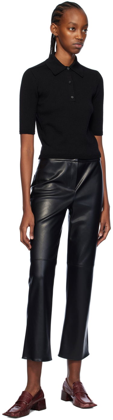 Nohavice Max Mara Max Mara Sublime Faux-Leather Cropped Flare Trousers Čierna | 2419781011600 MM13037, 3