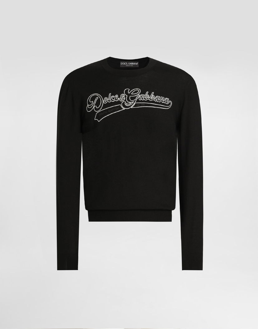 Sveter Dolce & Gabbana Virgin Wool Pullover With Embroidery Collection Čierna | GXX02ZJDVGBN0000