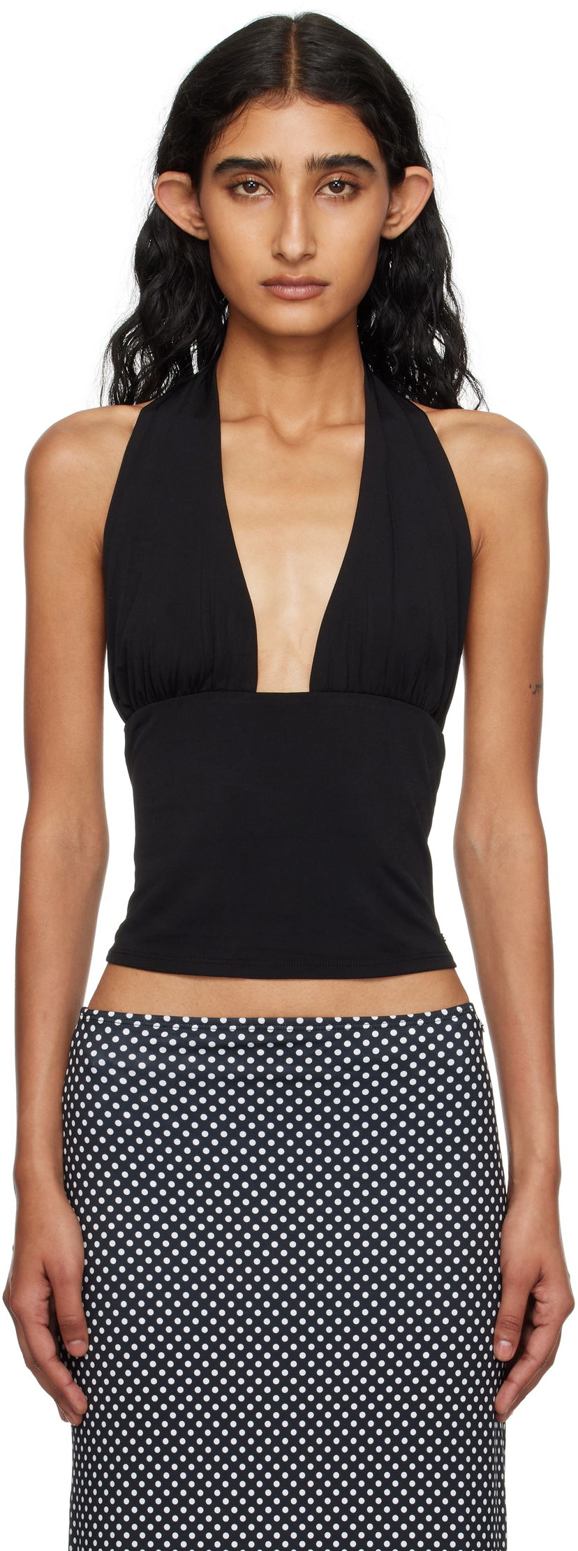 Tielko Miaou Miaou Mathilde Halter Neck Top Čierna | 7189VISBLK