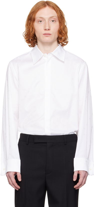 Košeľa Marine Serre Marine Serre 'MS' Jacquard Poplin Button Up Shirt Biela | MSI037A CWOV0046, 0
