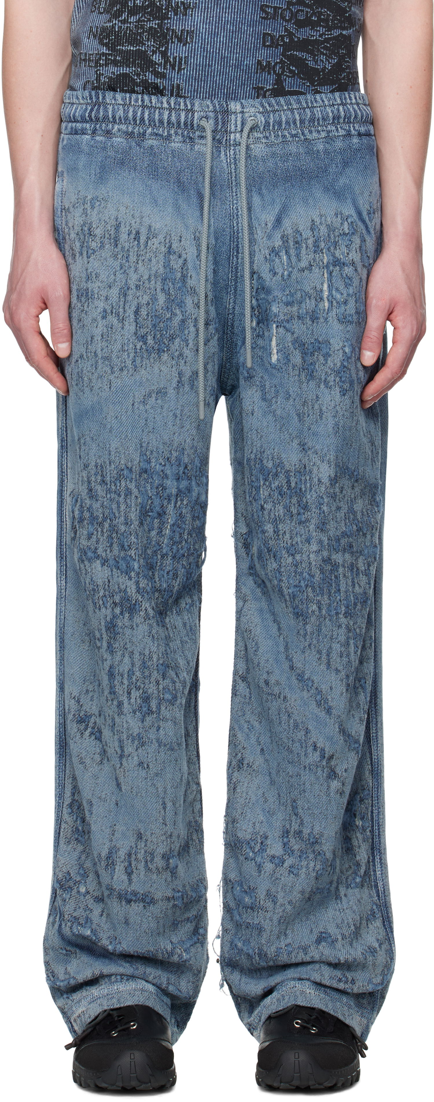 Tepláky Diesel Diesel D-Enimos-FSG Acid Wash Drawstring Lounge Pants Modrá | A18936-068RQ-01, 0