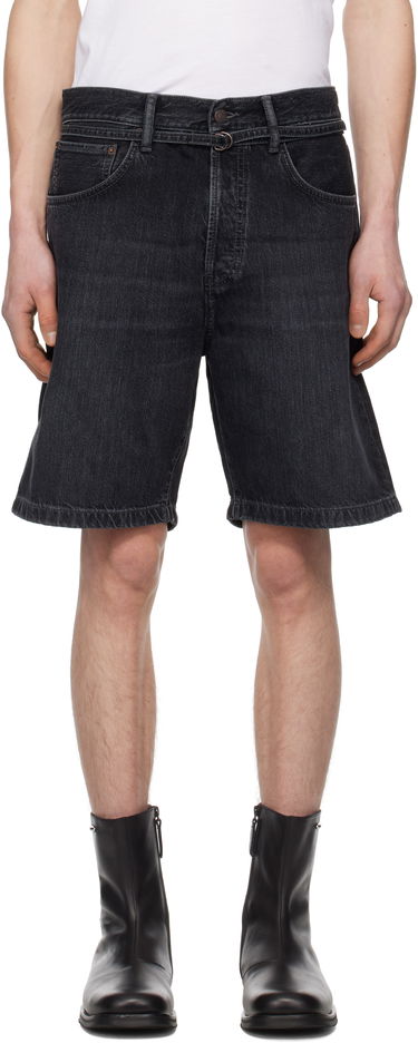Šortky Acne Studios Cinch Denim Shorts Čierna | CE0048-, 4