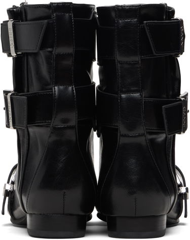 Tenisky a topánky GANNI Buckled Eyelets Lace-Up Boots Čierna | S3114, 1