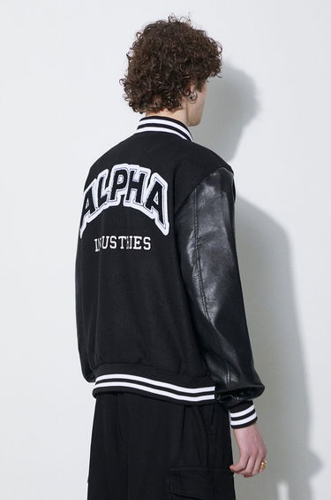 Bomber bunda Alpha Industries Alpha Industries College Bomber Jacket Čierna | 146111, 2