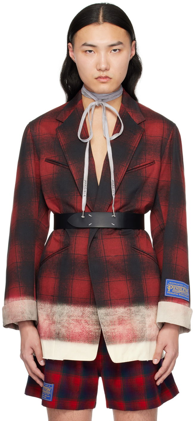 Košeľa Maison Margiela Contrast Plaid Blazer Červená | S50BN0515 M35005, 0