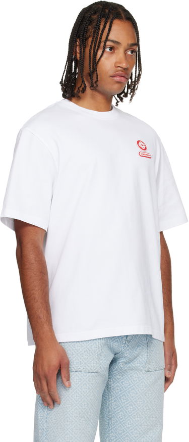 Tričko Casablanca Casablanca Jersey Logo Patch Oversized T-Shirt, Size Small Biela | M-AW25-JTS-044-04, 4