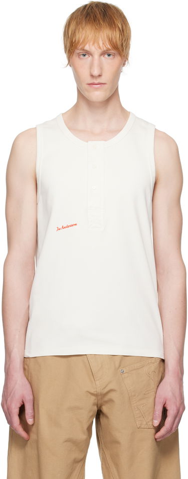 Tielko JW Anderson JW Anderson Henley Woven Tank Top Biela | JO0267-PG1810, 0