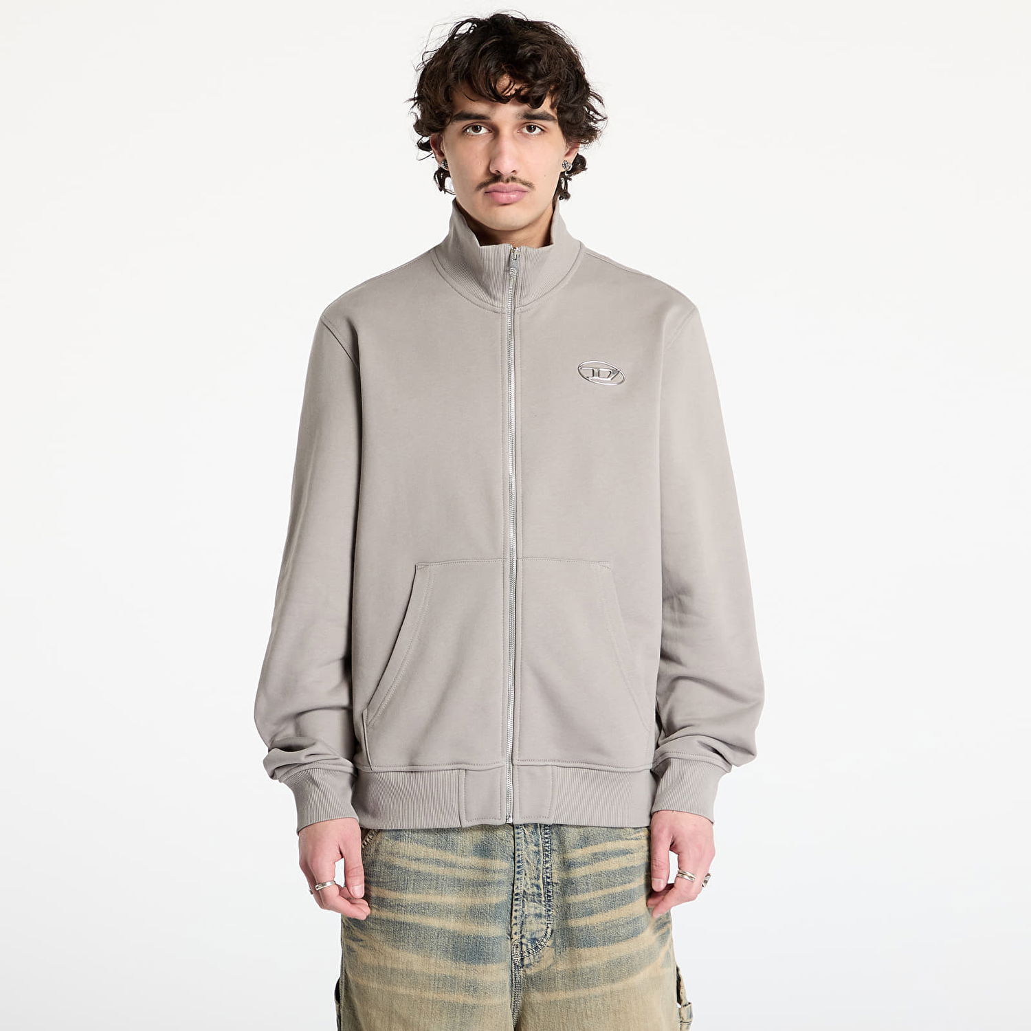 Mikina Diesel Diesel S-Ginni-Zip-Od Sweatshirt Šedá | A11439_0BMBJ Frost Gray, 0