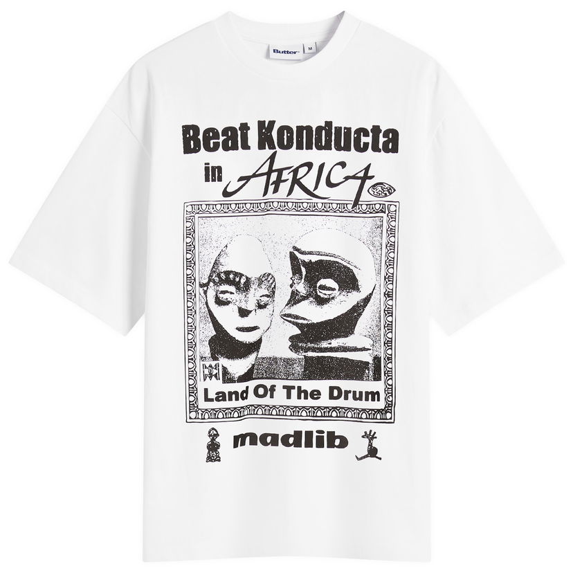 Tričko Butter Goods Beat Konducta Africa Land Of The Drum Madlib Graphic T-Shirt Biela | BGMAD101-WHT