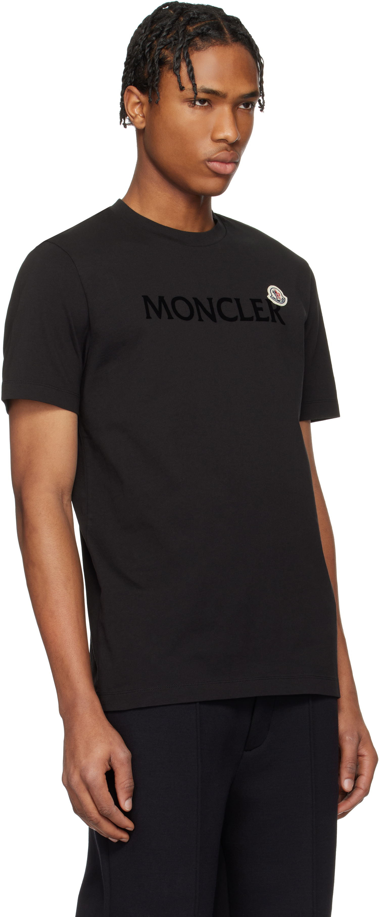 Tričko Moncler Moncler Flocked Logo Cotton T-Shirt Čierna | K10918C000758390T, 1