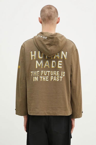 Mikina Human Made Lace-Up Hooded Pullover Zelené | HM28CS007, 2