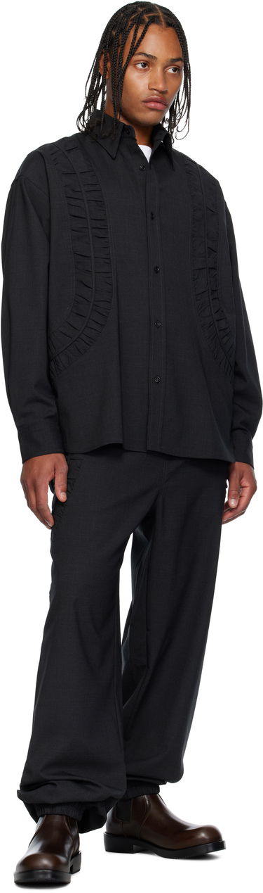 Košeľa sage NATION SAGE NATION Fossil Wool Shirt Čierna | S081 Fossil Shirt, 3