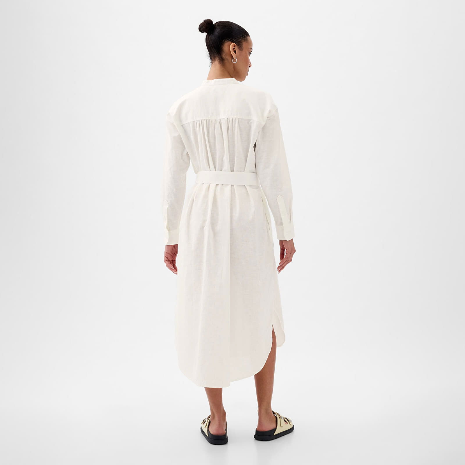 Dresses Longsleeve Linen Maxi Dress New Off White