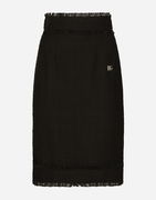 Tweed Midi Skirt With Logo