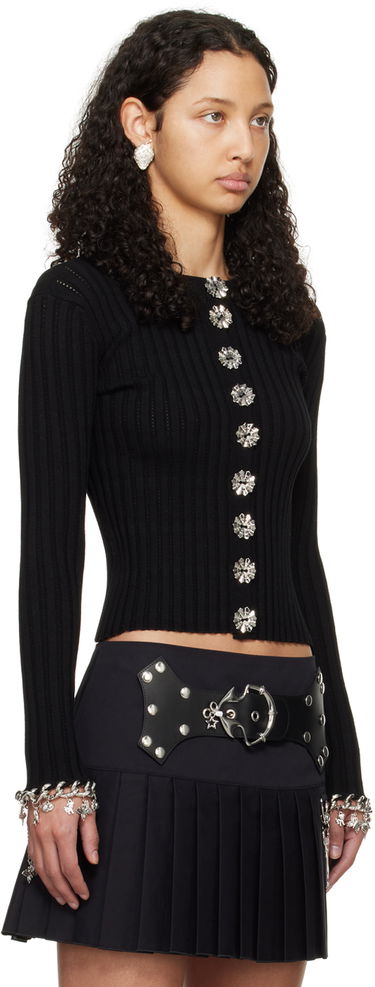 Sveter Chopova Lowena Chopova Lowena Daffy Ribbed Knit Cardigan Čierna | 5150, 1