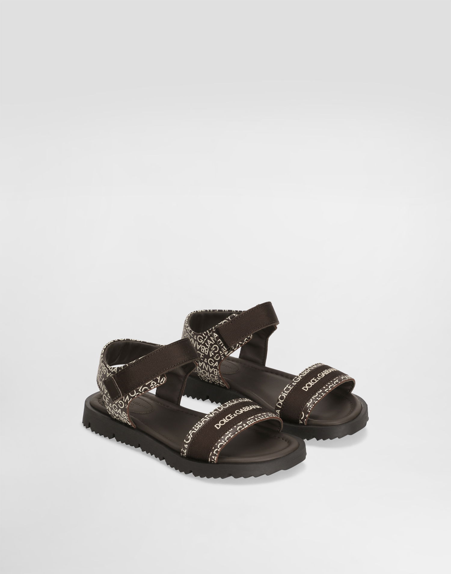 Doplnky Dolce & Gabbana Dolce & Gabbana Calfskin Logo Print Sandals Hnedá | DA5207AX182HMXCK, 1