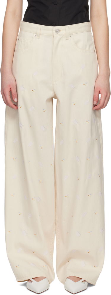 Džínsy Marni Marni Embroidered Denim Jeans Béžová | PAJD0586S0 USCX58, 0