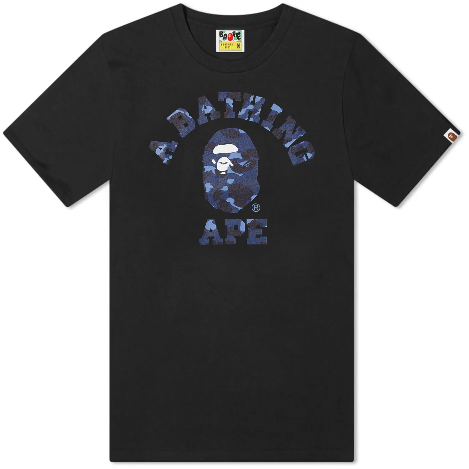Tričko BAPE Colour Camo College T-Shirt Black/Navy Čierna | 001TEJ301013M-BLKNVY, 0