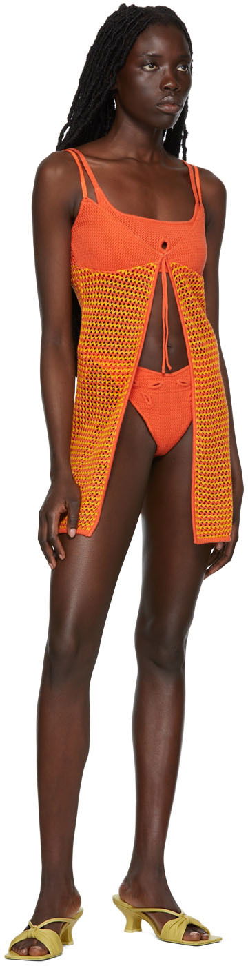Plavky GUIZIO Guizio Crochet Camisole Mini Dress Oranžová | TCC 1, 3