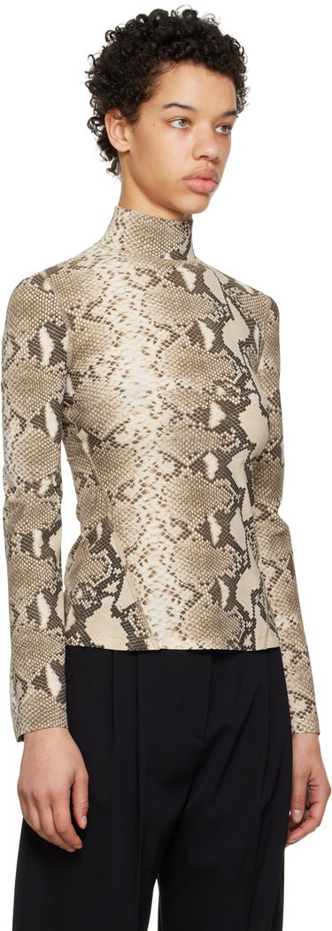 Tričko Stella McCartney Stella McCartney Python Print Long Sleeve T-Shirt Béžová | 6J01903SPX60, 1