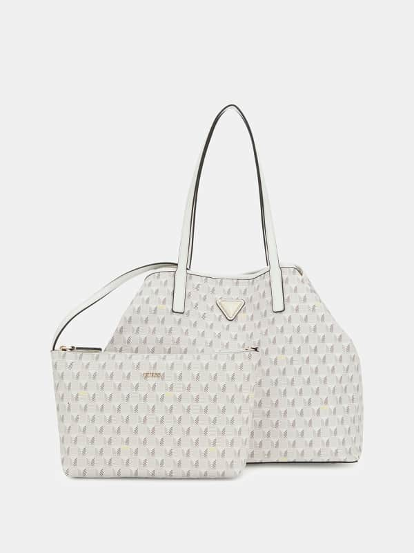 Tote bag GUESS Vikky Geometric Shopper Biela | HWJT9318290