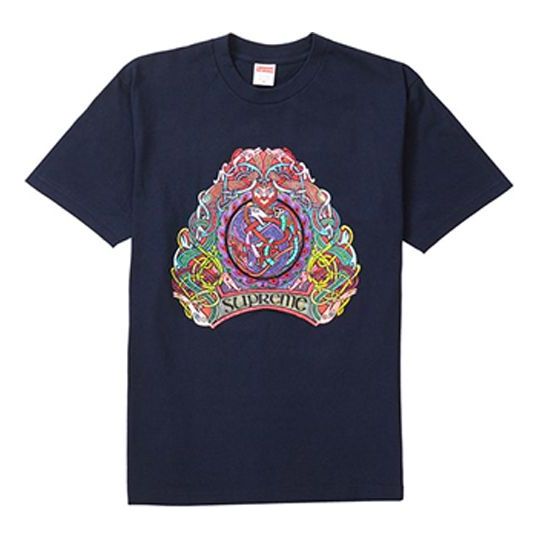 Tričko Supreme Knot Print Short Sleeve T-Shirt Navy | SUP-SS19-252