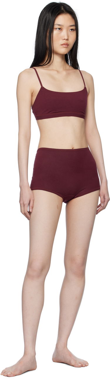 Podprsenka SKIMS SKIMS Cotton Jersey Scoop Bralette Vínová | BR-SCP-4460, 4