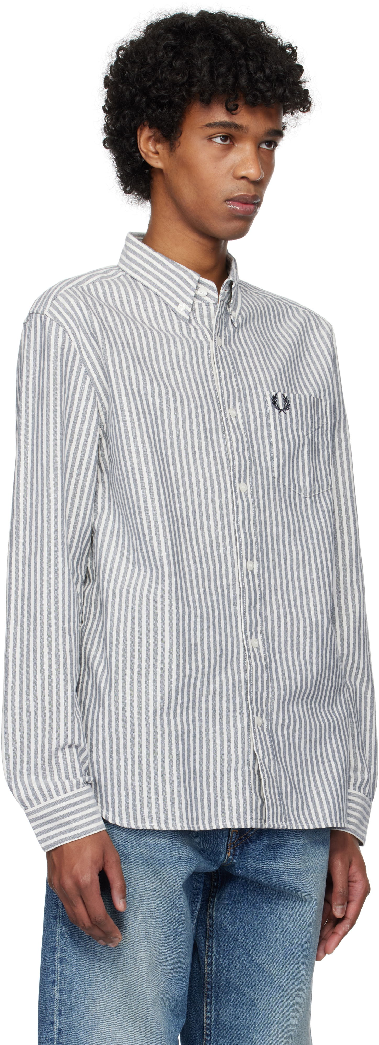 Košeľa Fred Perry Fred Perry Striped Oxford Shirt Biela | M6574, 1