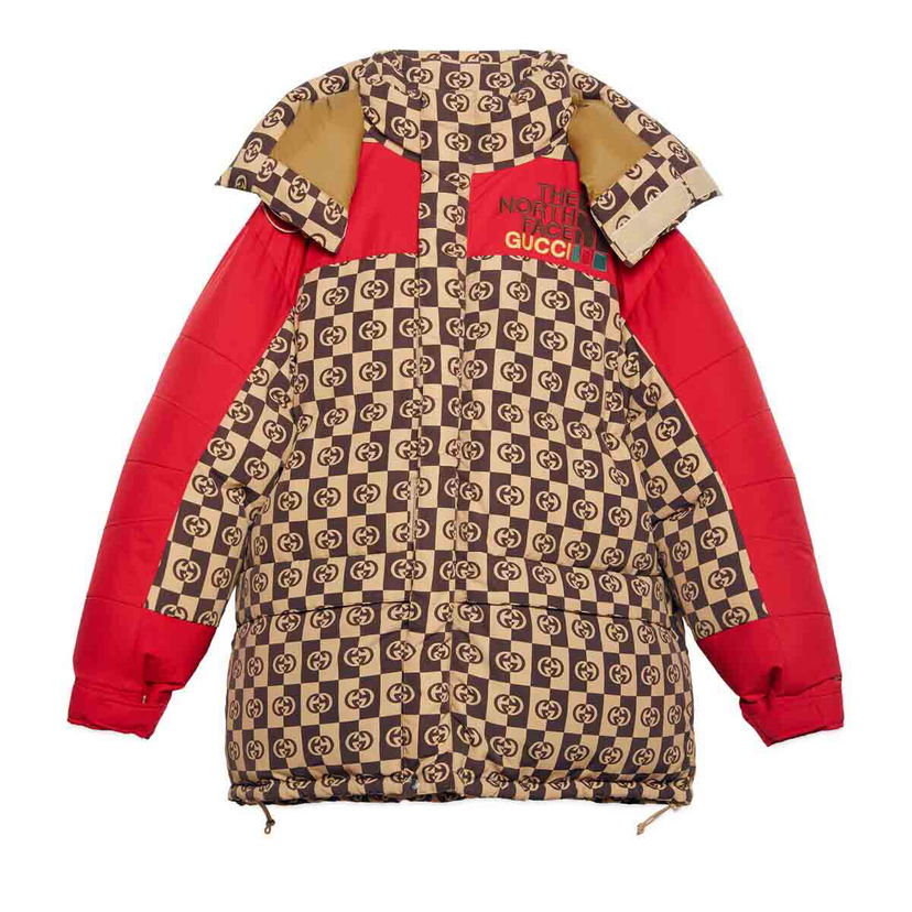 Kabáty Gucci The North Face x Down Coat Beige/Ebony Checkered Béžová | 663895 XAADK 2264