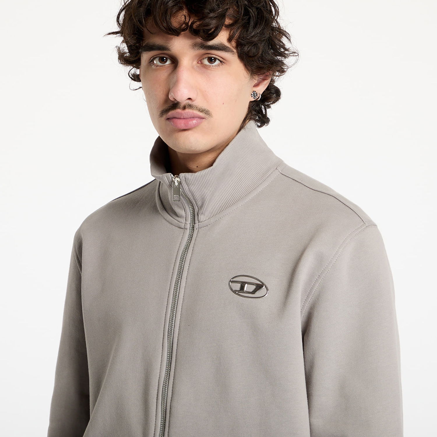 Mikina Diesel Diesel S-Ginni-Zip-Od Sweatshirt Šedá | A11439_0BMBJ Frost Gray, 1