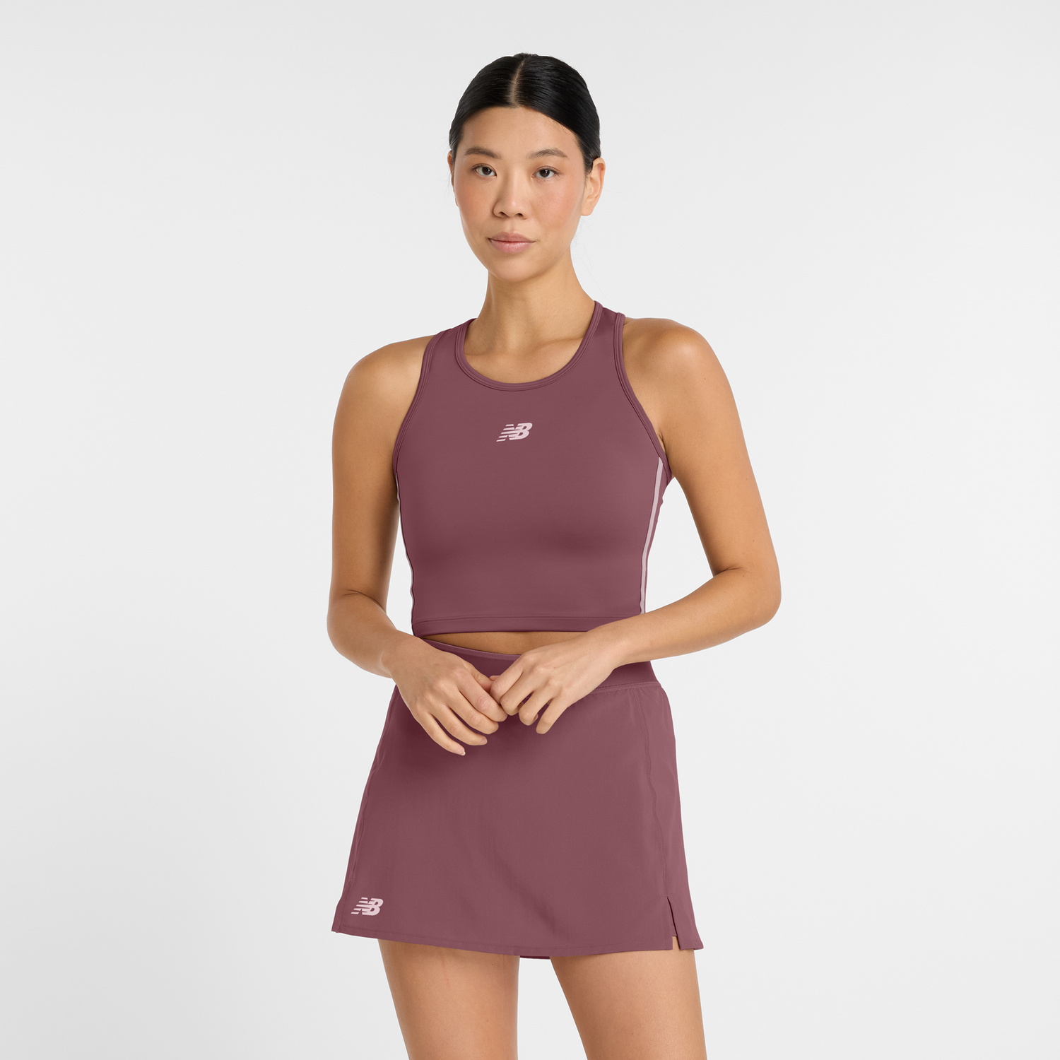 Sukňa New Balance Women's Printed Tennis Crop Top Vínová | NBWT51156FDP, 0