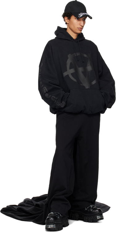 Mikina VETEMENTS Vetements Double Anarchy Cropped Boxy Hoodie Čierna | UA66HD630B, 3