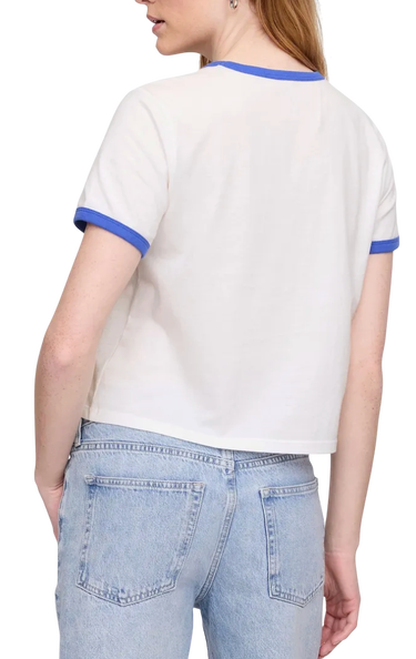Crop Top GAP Ringer Crop T-Shirt Sport 1969 Biela | 781556-01, 3