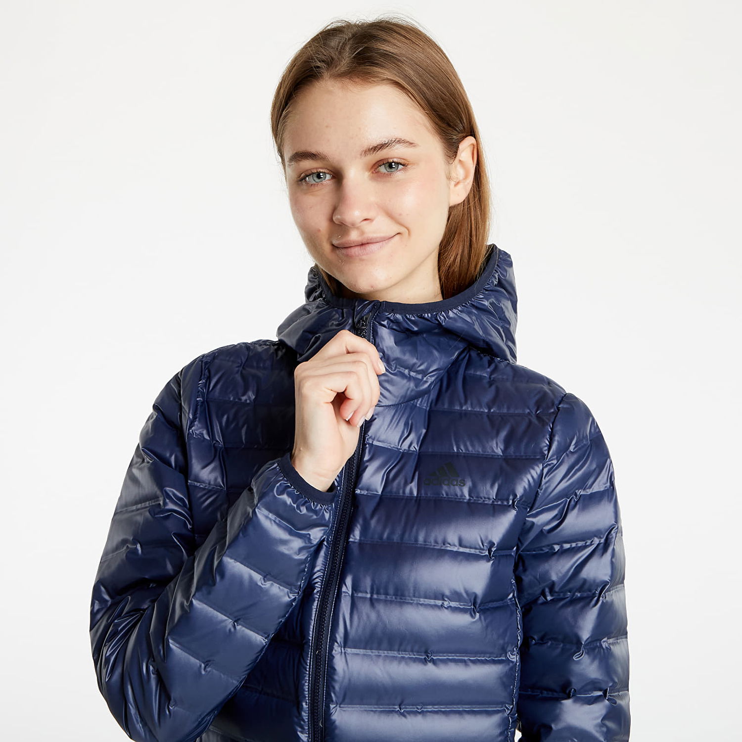 Prešívaná bunda adidas Performance Varilite Soft Hooded Navy | DX0779, 1