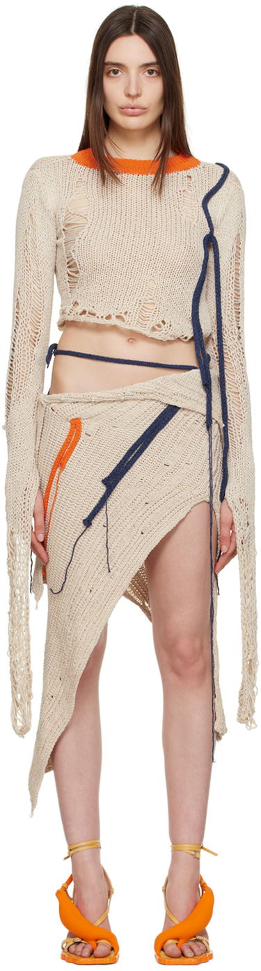Sukňa Ottolinger Ottolinger Distressed Knit Top Béžová | 705101, 0