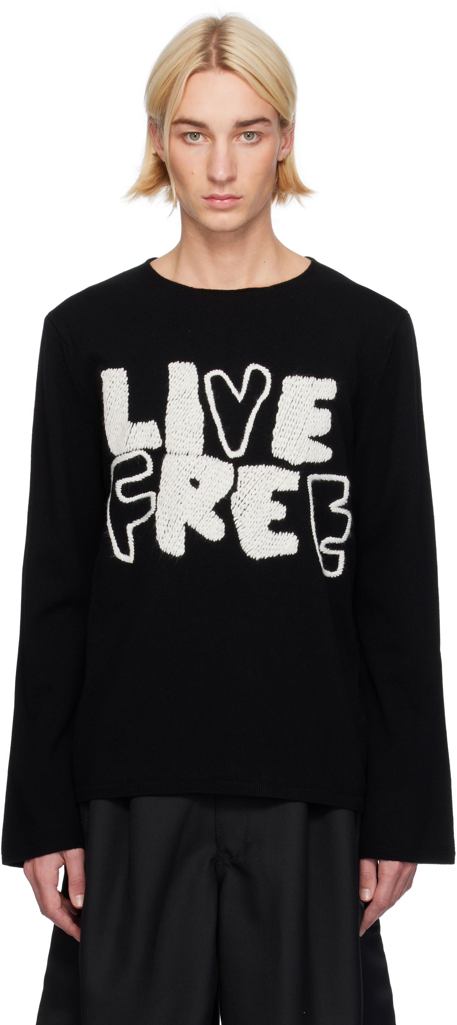 Sveter Comme des Garçons 'Live Free' Sweater Čierna | FN-N003-051, 0