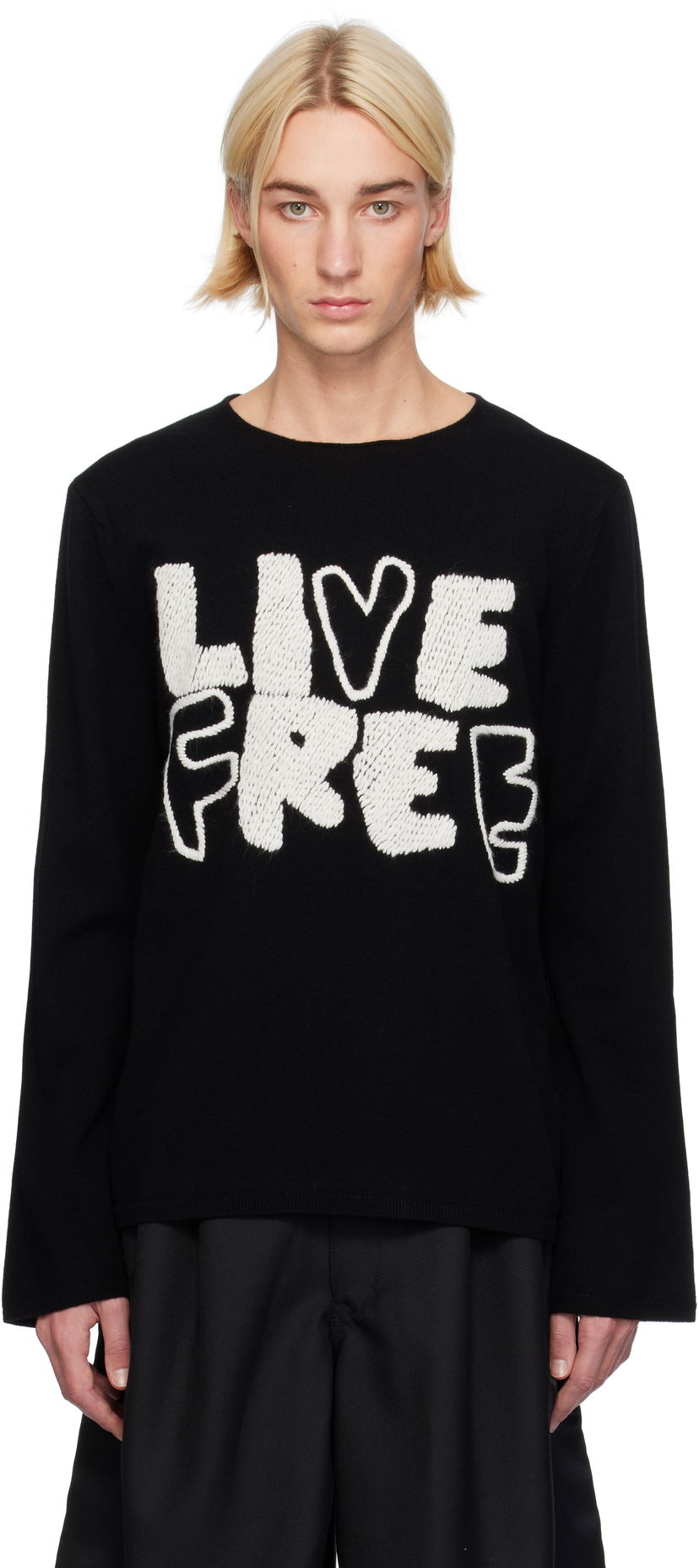 Sveter Comme des Garçons 'Live Free' Sweater Čierna | FN-N003-051