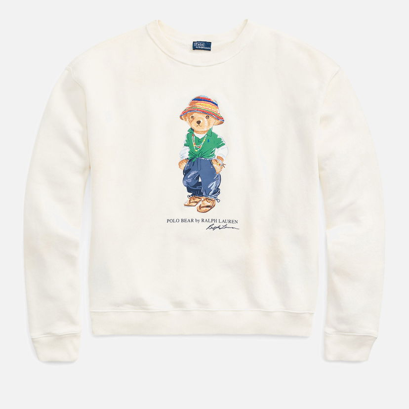 Mikina Polo by Ralph Lauren Beach Bear Cotton-Jersey Sweatshirt Biela | 211935618001