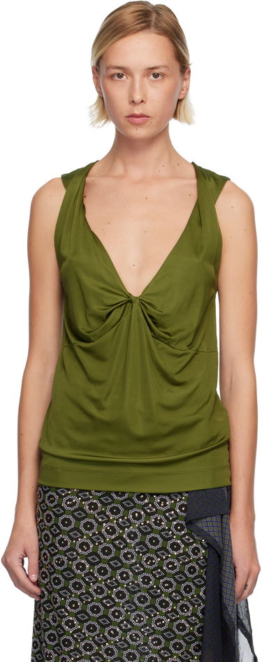 Tielko Dries Van Noten Dries Van Noten Twisted Tank Top Zelené | 252-011156-2617, 0